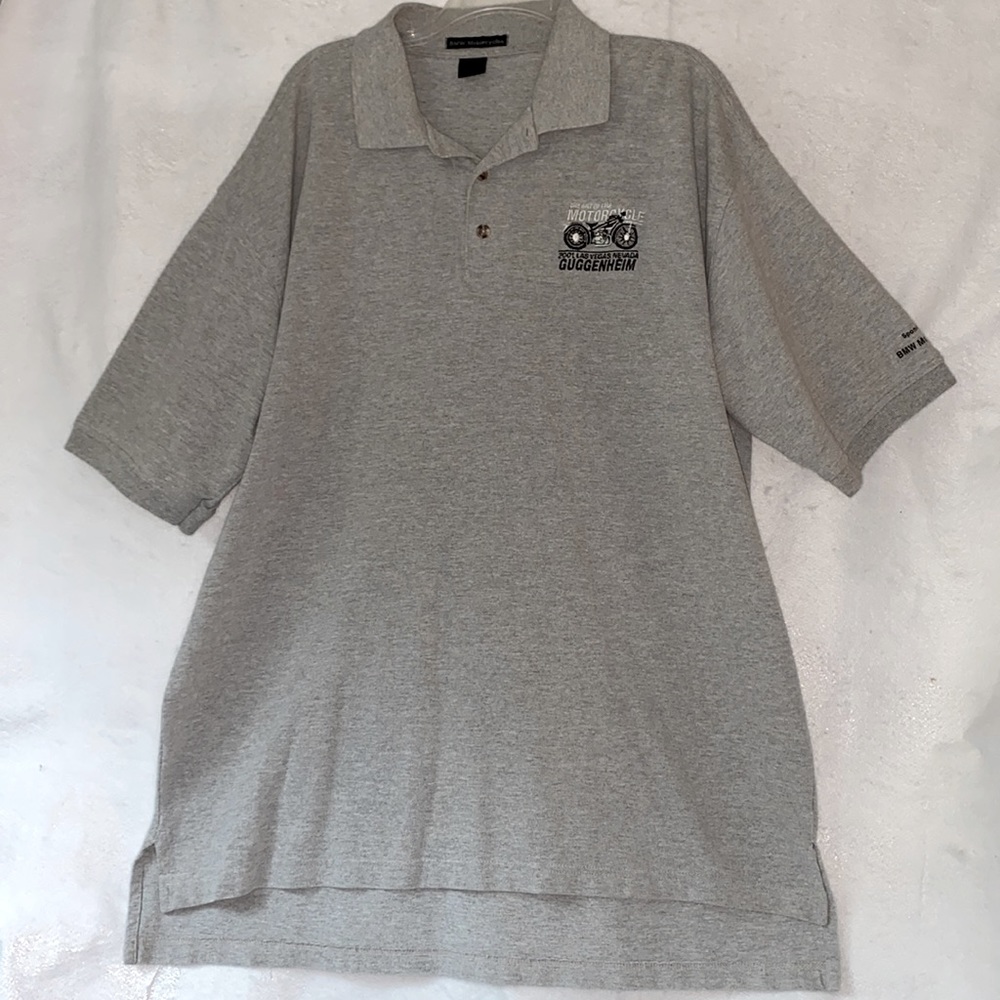 BMW Motorcycle Pullover Gray Polo Style Shirt